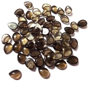 Piedra preciosa calibrada semipreciosa de pera lisa de cuarzo ahumado Natural de 2mm y 3mm a granel en línea cabujón suelto mayorista suelto en línea - Product Image 1