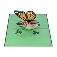 Uso de la tarjeta de felicitación emergente 3D de Animal mariposa para la tarjeta de agradecimiento o tarjetas de regalo del Día de la madre con sobre
