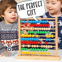 Abaque en bois fait main vintage pour enfants, perles de comptage, jouets éducatifs 100% en bois |   Jouets éducatifs mathématiques Abacus Calvin