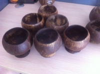Tasse en coquille de noix de coco du Vietnam 100 % écologique, naturelle, brune, polie, artisanale, imperméable, pour la maison et la restauration