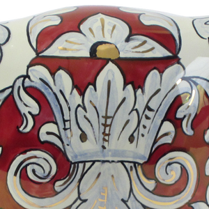 Búho de cerámica hecho a mano para decoración del hogar, 14cm, pintado a mano con oro puro y brillo metálico rojo - Product Image 5