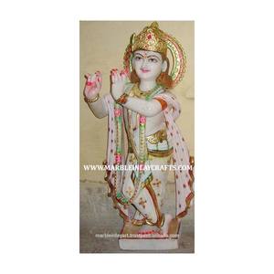 Statue en marbre, magnifique Statue Krishna, debout, - Product Image 1