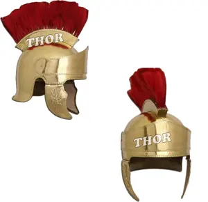 Armor Roman Helmet Medieval Centurion helmet with Red plume Helmet Leather Liner Brass Polished