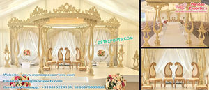 Mandap de Madera para Bodas Indias a Bajo Precio, Mandap Circular de Madera para Bodas Hindúes, Ceremonia de Boda India, Mandap de Madera de Teca, España - Product Image 3