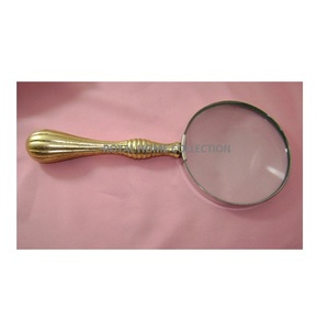 Nouvelle loupe en aluminium poignée dorée loupe poignée en os avec loupe incurvée partie métallique en laiton - Product Image 1