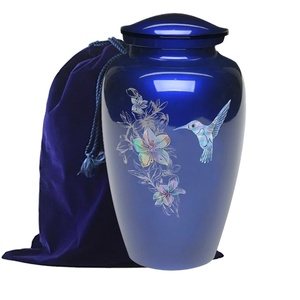 Imagen de pájaro azul, urna de Metal antigua para cenizas de adultos, urna de cremación para adultos de estilo americano/europeo, solución de almacenamiento al por mayor - Product Image 1
