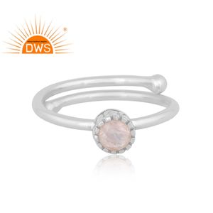 Dernière bague empilable en argent sterling fin 2026 avec pierre de lune arc-en-ciel naturelle pour femmes, fabricant de bijoux - Product Image 2