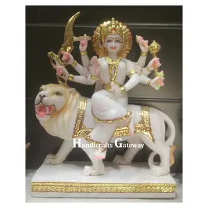 Estatua decorativa de mármol hecho a mano, Idol Durga para Temple - Product Image 1