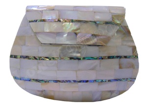 Pearl Mother Bag Vintage Evening Purse Clutch <b>White</b> - Product Image 2