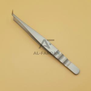 Pinzas para pestañas de bota delgada de 45 grados, nueva impresión DIY, Etiqueta Privada, extensión de pestañas de acero inoxidable sólido con chorro de arena puntiaguda - Product Image 3