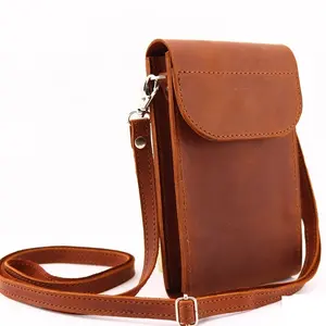 Leather Crossbody Phone Pouch Phone Bag High Quality Leather Pouch Brown, Tan Color Shoulder Mumbai Case