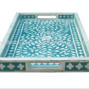 Fabricant de l'Inde Plateau élégant en incrustation d'os Plateau de service en nacre - Product Image 1