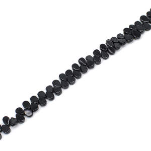 ธรรมชาติสีดำนิลพลอยลูกปัด7X5มิลลิเมตรลูกแพร์เรียบแบน7นิ้วสาระลูกปัดสร้อยคอ - Product Image 5