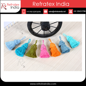 Mini pompon indien à prix de gros pour rideaux, vêtements et usage décoratif, boucle de 3 cm et pompon de 7 cm - Product Image 3