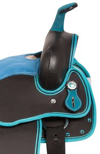 อานม้าแข่งม้าทรงกระบอกแบบตะวันตกสังเคราะห์อเนกประสงค์และทนทานมีหลายขนาดและหลายสีสำหรับการขี่ม้า - Product Image 2