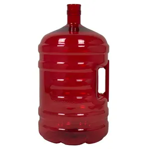 Botol Air dengan Pegangan 20 Liter 5 Galon Botol Merah PET BPA Gratis untuk Penggunaan Dispenser Air