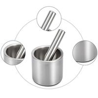Ensemble mortier et pilon en acier inoxydable moderne, robuste, pour broyer les herbes, les épices, l'ail et les masala.