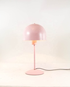 Lámpara de Mesa Rosa con Forma de Hongo, Diseño Minimalista de Metal, Redonda, Decoración Interior para Dormitorio, Ligera - Product Image 1