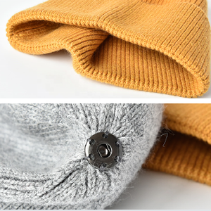 Usine En Gros Naturel Fourrure <span class=keywords><strong>Pompon</strong></span> <span class=keywords><strong>Bonnet</strong></span> Hiver Tricoté Chapeaux Femmes Chaud Rayure Laine <span class=keywords><strong>Bonnet</strong></span> Personnalisé Unisexe Large Manchette Crâne Chapeau - Product Image 6