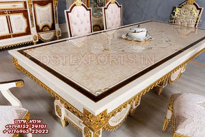 ชุดโต๊ะอาหารสไตล์ฝรั่งเศสแบบโมเดิร์น  งานแกะสลักสไตล์เจ้าหญิง  เฟอร์นิเจอร์ห้องอาหารพระราชวังฝรั่งเศส  โต๊ะอาหารแกะสลักด้วยมือสไตล์พระราชวัง - Product Image 5