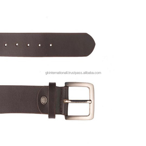 Cinturón informal duradero de alta calidad para hombre, cinturón de cuero genuino de lujo en color marrón con hebilla de pin de latón sólido, novedad - Product Image 3