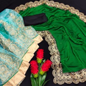 Bollywood ropa casual Lino forcejeo Dori trabajo seda Sari en Surat Gujarat indio damas mujeres trabajo manual para boutique corto alfanumero - Product Image 6