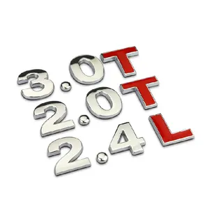 Self adhesive 3D alphabet custom car metal sticker