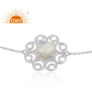 Amazing Rainbow Gemstone Bracelet Proveedores Flor en forma de 925 Sterling Fine Silver Single Strand Bracelet Jewelry - Product Image 2