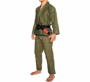 Kimono de Jiu Jitsu Brasileño Personalizado Verde Oliva Oscuro, Uniforme de Artes Marciales de Algodón Resistente para Entrenamiento y Competición - Product Image 2