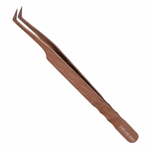 Rose Gold Eyelash L-Type แหนบออกแบบใหม่,Eyelash Extension แหนบฉลากส่วนตัว,ปริมาณและแยกแหนบ - Product Image 3