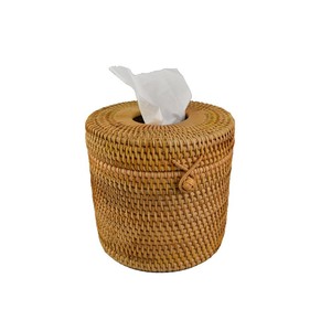 Boîte à mouchoirs unique en rotin naturel, organisateur de table, léger, durable, artisanat du Vietnam - Product Image 5