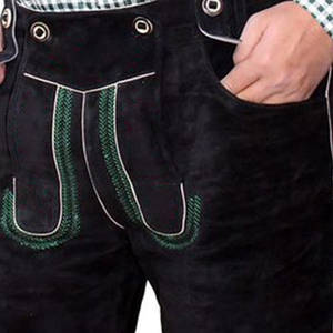 Pantalones Cortos Lederhosen de Cuero Sólido Más Vendidos, Bordado Digital Personalizado, Resistentes al Viento, de Alta Calidad, con Logotipo Personalizado para Hombre, Estilo Bávaro - Product Image 4
