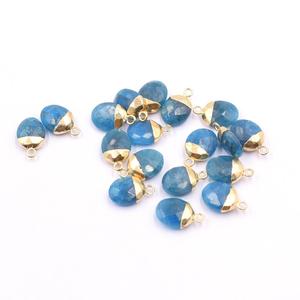 Apatite 12 to 14 MM With Bail Oval Shape Gold Plated Pendant For <b>Jewellery</b> Making - Product Image 1