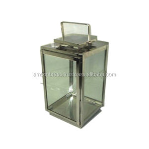 HIGH QUALITY METAL LANTERN HANDMADE SQUARE SHAPE GLASS & METAL <b>CANDLE</b> LANTERN HOME <b>CANDLE</b> LIGHTING PLANTER - Product Image 1