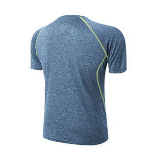 Gran oferta de camiseta de Golf con cuello redondo y poliéster Spandex de secado rápido para hombre, logotipo bordado personalizado, humedad ligera - Product Image 2