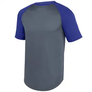 Raglan เสื้อยืดเบสบอลแขนสั้นสำหรับผู้ชาย,เสื้อยืดเบสบอลเสื้อกลมด้านล่างเสื้อยืดชายเสื้อขอบโค้ง