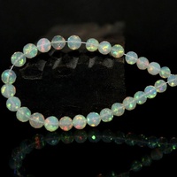 Perles rondes facettées en opale éthiopienne Welo multi-feu naturelle de 5 mm et 9 mm, brin pour la fabrication de bijoux chez un fabricant de pierres précieuses