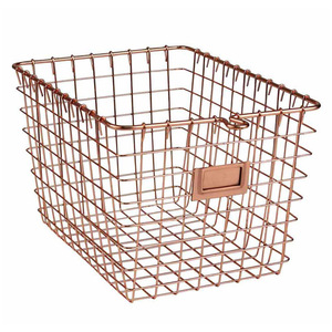 2025 Wholesale Price Vegetable Fruit <b>Storage</b> <b>Basket</b> Rose Gold Color Handcrafted Kitchenware Classy Design Metal <b>Wire</b> <b>Basket</b> - Product Image 5