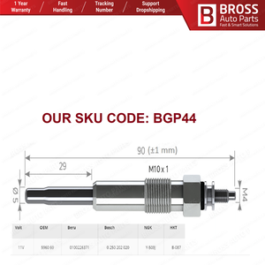 BGP44 1 pièce Bougies de préchauffage GX90, 0100226371, GN016 Bross Auto Parts Fabriqué en Turquie Produit de haute qualité - Product Image 5