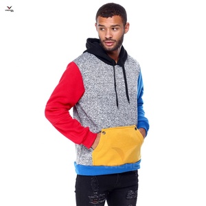 Vente en gros OEM pour hommes 100% coton pull-over sweat-shirt à capuche multicolore personnalisé tricoté solide imprimé à la mode polaire grande taille - Product Image 1