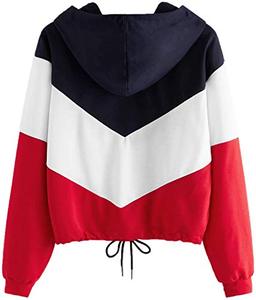 2022 dernières femmes Style universitaire haut court à capuche Unique veste respirante réversible avec Logo personnalisé col montant taille XL - Product Image 3