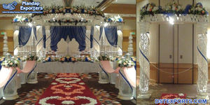 Ivoire De Mariage Chaîne De Cristal Mandap Blanc Lustre En Cristal De Mariage Mandap Premier Blanc Mandap En Cristal De Décoration De Mariage - Product Image 2