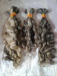 Extensiones y pelucas de cabello Remy indio HAMDAAN IMPEX DE LA India, cierres de encaje gris de onda profunda suelta, estilo súper ondulado de Color Natural - Product Image 4