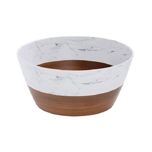 Designer Round Shape Wood <b>Food</b> Serving Bowl With Marble Base Highest Quality Bowl At Competitive Price - Product Image 6
