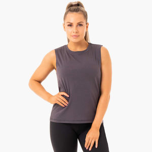 Camiseta sin mangas corta de poliéster para mujer, camiseta sin mangas de fabricante OEM - Product Image 3