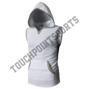 Vente directe en usine matériau sur mesure Top de haute qualité nouveau Design hommes sweats à capuche sans manches - Product Image 3