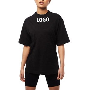 Camisetas informales para mujer, camisetas de diseño para mujer, venta al por mayor, camisetas con estampado de logotipo, nuevo tejido, cuello redondo, algodón, Spandex, teñido liso - Product Image 1