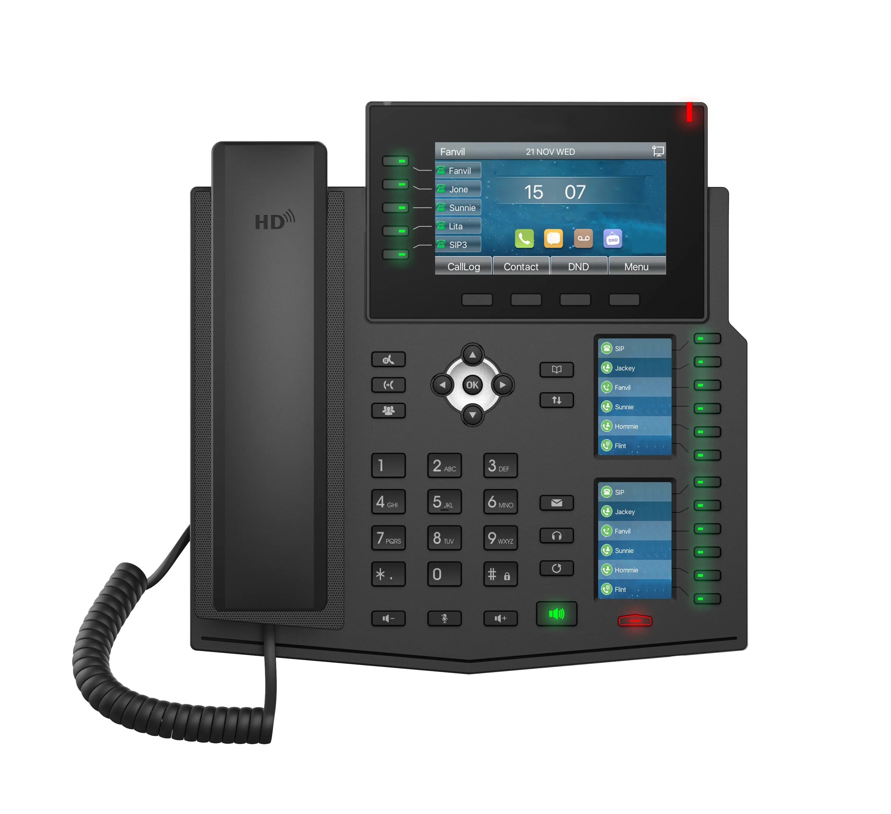 องค์กรการออกแบบใหม่ VoIP X6U HD เสียง IP โทรศัพท์ที่มีลำโพง Harman และอัจฉริยะ DSS คีย์การทำแผนที่จอแสดงผล LCD