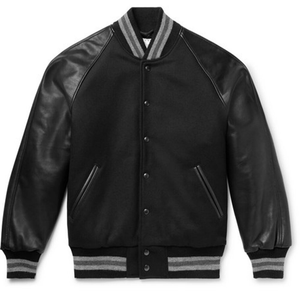 Chaqueta Universitaria de Lana Personalizada de Última Colección, Lisa o con Diseño Personalizado, Colores Personalizados, Chaqueta Universitaria para Hombre con Mangas de Cuero - Product Image 6