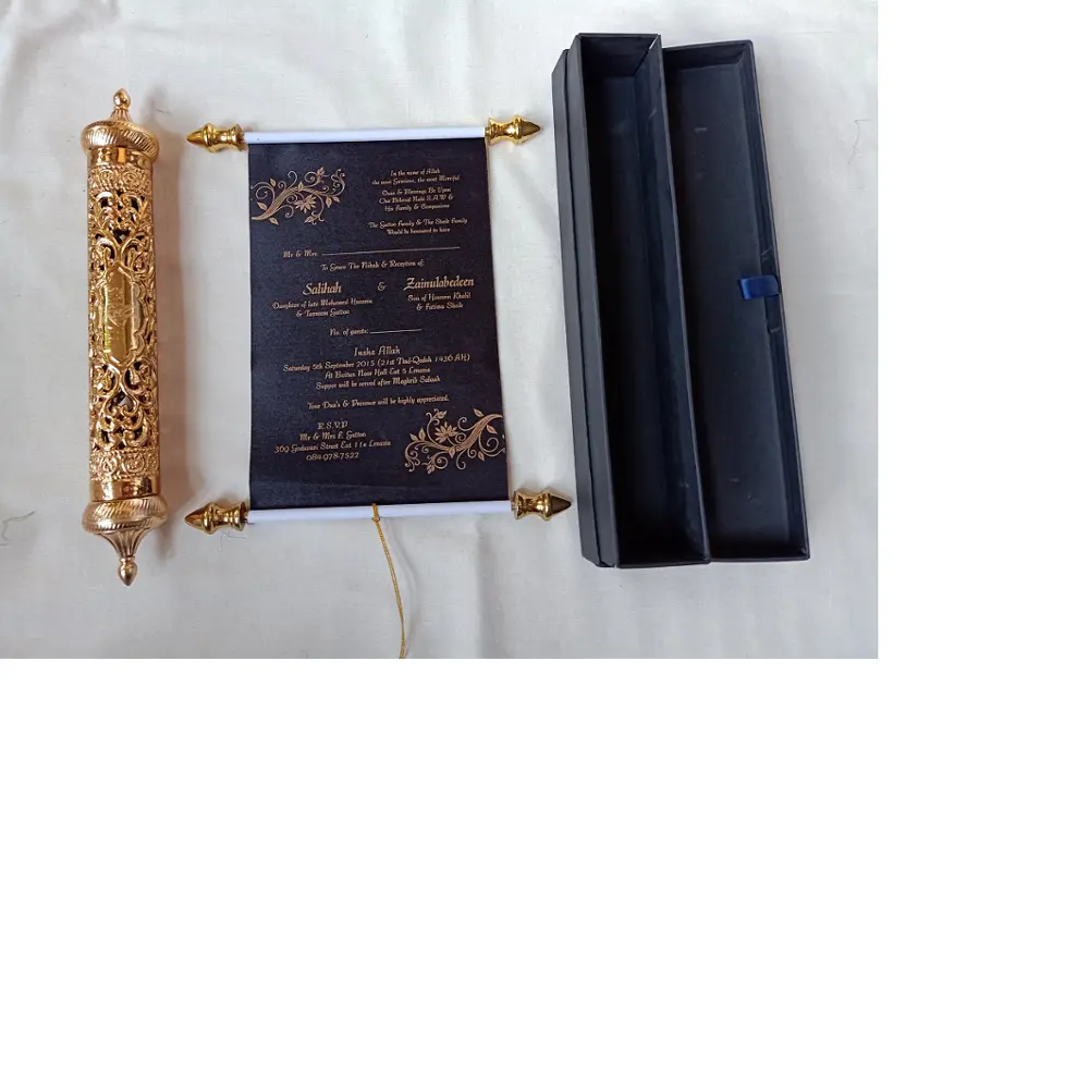custom printed boxed scroll invites for quincera celebrations, for invitation designers, for invitation manufacturers,